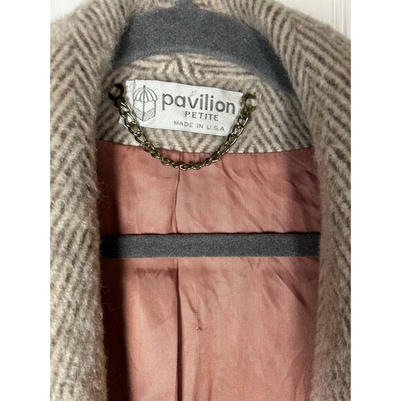 VTG  pavilion Petite Wool long trenchcoat Shoulder Pads/ Women's  M made in USA - Picture 2 of 11